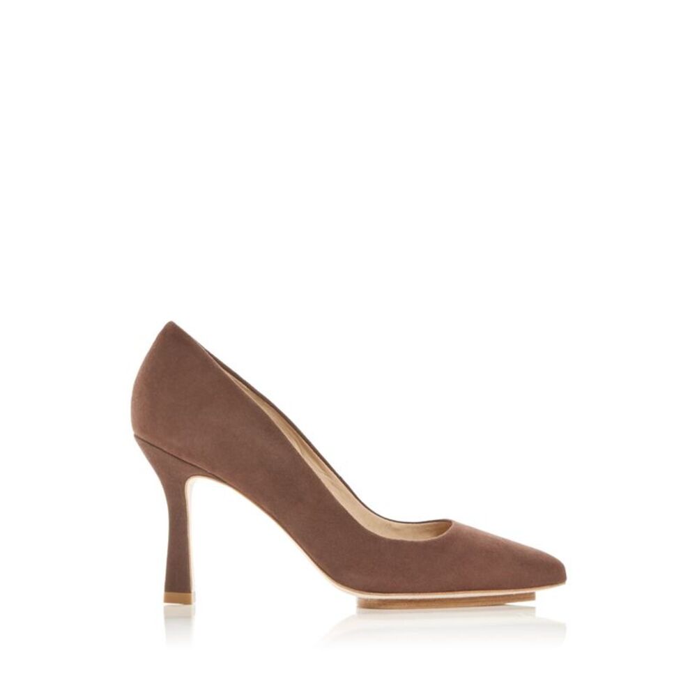 SALONE MONET Womens Brown Recessed 1/2" Platform Anita Almond Stiletto Pumps 6 - Picture 3 of 4